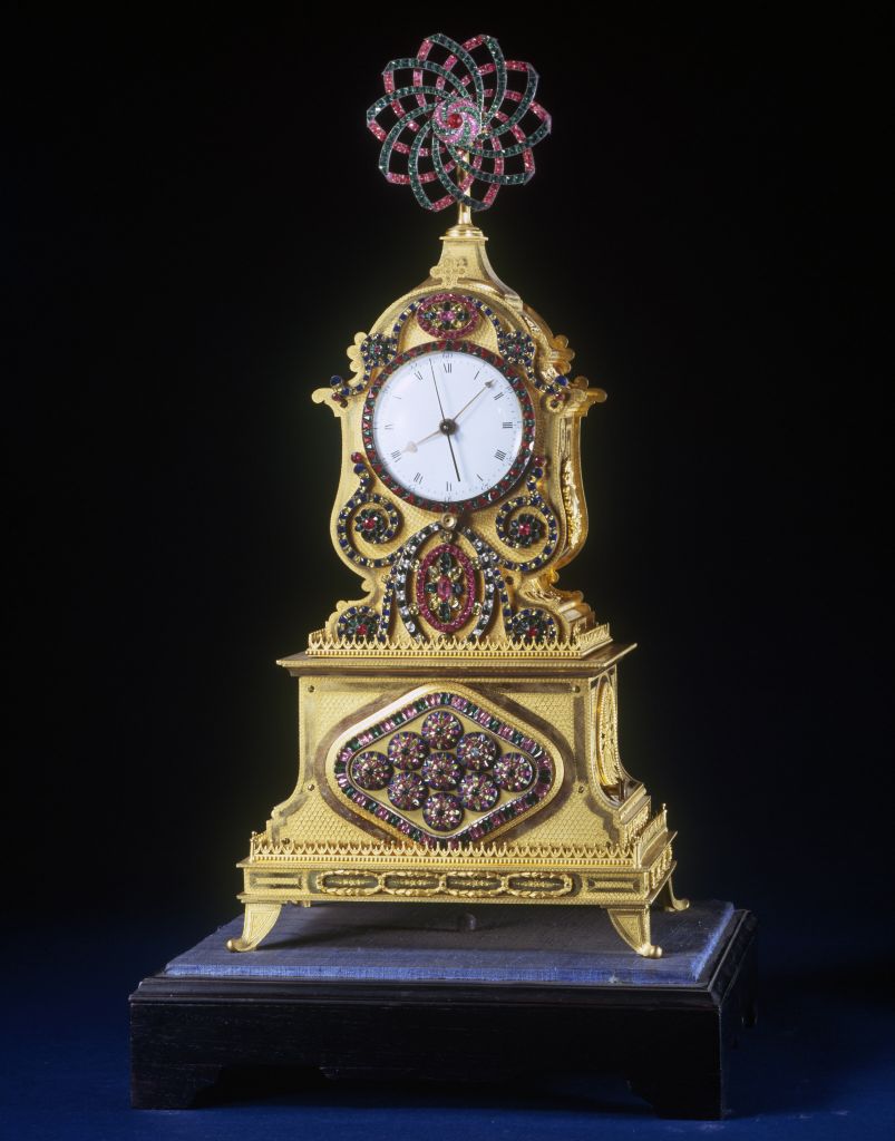 图片[1]-Copper gold-plated ball flower clock-China Archive